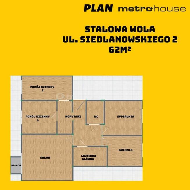4-pokojowe mieszkanie ul. Siedlanowskiego, 62 m2