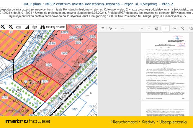 Działka Konstancin Jeziorna blisko Urzędu Miasta