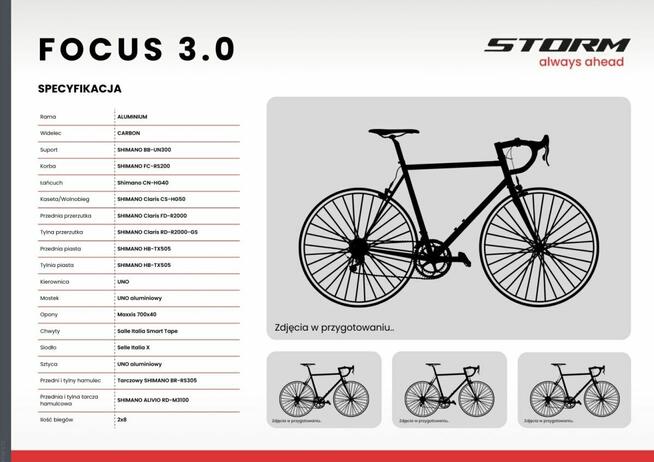 Nowy Rower Storm Focus 3.0. gravel 540 28 alu claris2x8