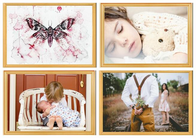 Ramka dębowa na zdjęcie plakat 40x40