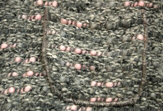 Sweter damski żakiet kardigan Portugalia 36S szary róż wełna