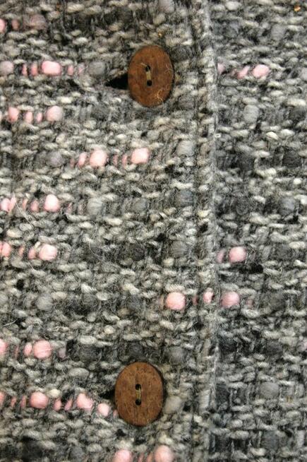 Sweter damski żakiet kardigan Portugalia 36S szary róż wełna