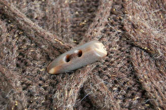 Sweter damski narzutka wełna moher akryl brąz