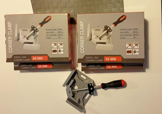 ŚCISK Stolarski KĄTOWY, Zacisk, IMADŁO NAROŻNE KĄT 90, Uchwy
