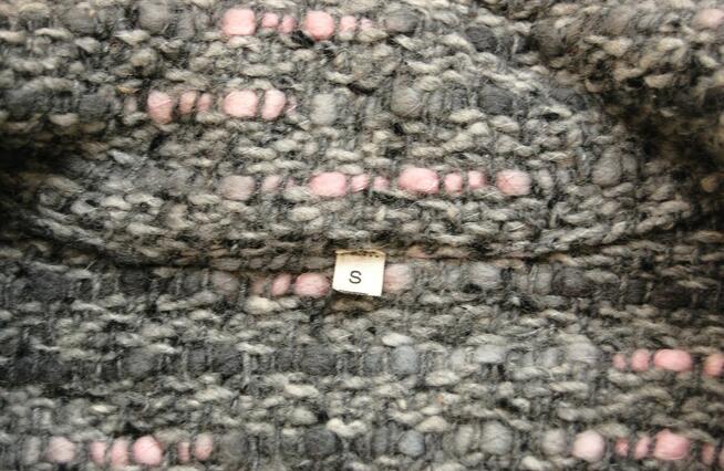 Sweter damski żakiet kardigan Portugalia 36S szary róż wełna