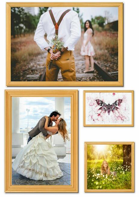 Rama dębowa na obraz grafikę foto 40x70