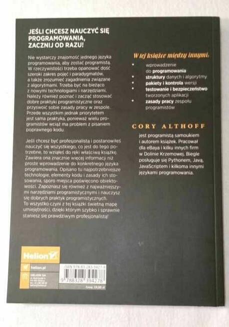 Książka Programista Samouk - Cory Althoff, stan bardzo dobry