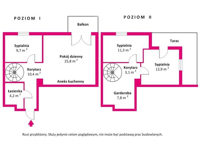 Wykończone mieszkanie dwupoziomowe