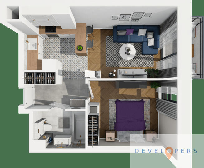 M2 na nowym osiedlu blisko zieleni Hala garażowa