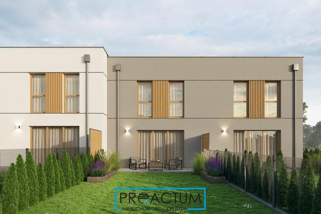 Nowoczesny dom szeregowy z ogródkiem i garażem