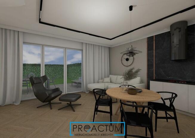 Nowoczesny dom szeregowy z ogródkiem i garażem