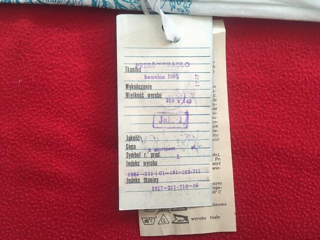 PRL PRZEŚCIERADŁO Nowe metka BIELPO Białystok Marceli Nowotk