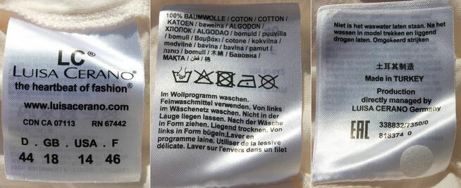 Luisa Cerano, t-shirt, tunika, r.44, 46 motyl dżety bawełna