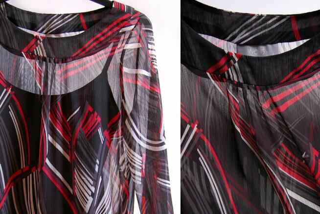 Wallis 36 S elegancka bluzka mgiełka, długi rękaw