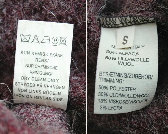 Munthe Plus Simonsen skandynawski sweter 36 S wełna liliowy