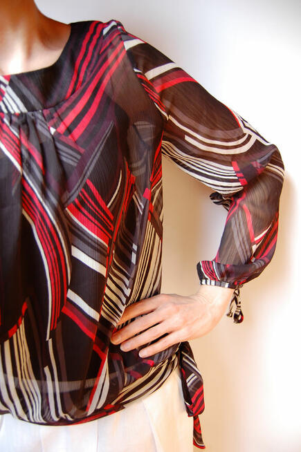 Wallis 36 S elegancka bluzka mgiełka, długi rękaw