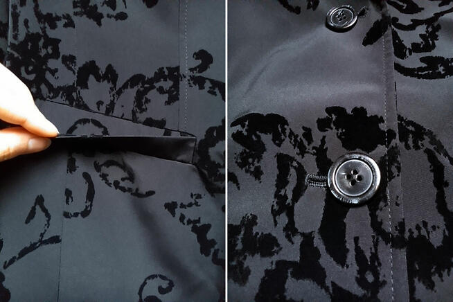 Gerry Weber czarna marynarka/żakiet damski 42XL kwiaty welur