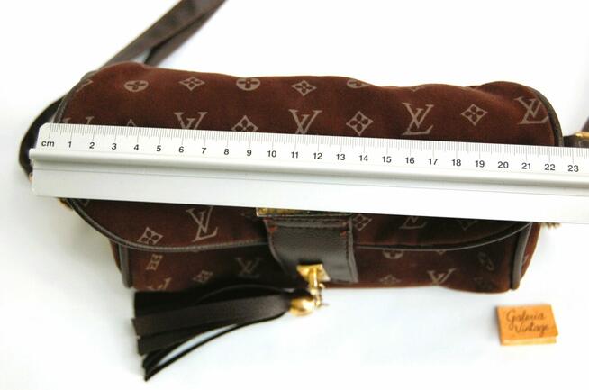 Zamszowa, brązowa torebka na ramię Louis Vuitton, replika