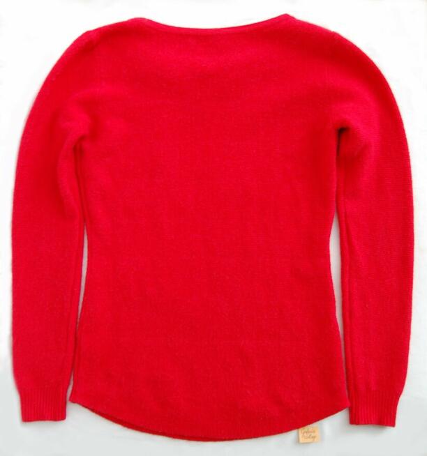 Les Etoiles Claires Paris, sweter czerwony S/M wełna kaszmir