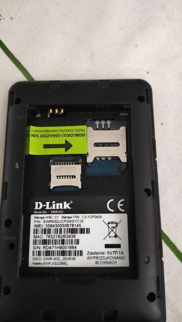 Modem D-link932, Wi-Fi.ns kartę SIM bezprzewodowy