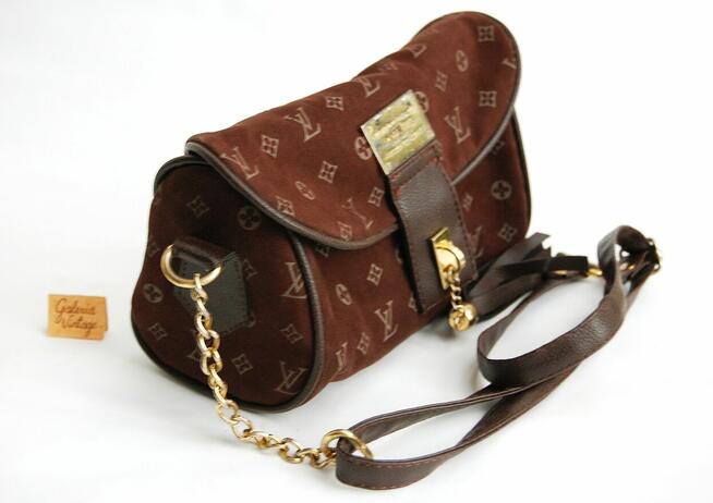Zamszowa, brązowa torebka na ramię Louis Vuitton, replika