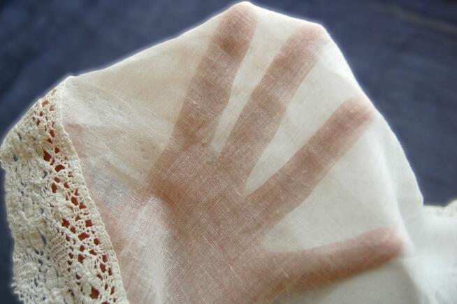 Mantylka, damska chusta na głowę bawełna biała ecru Tradycja