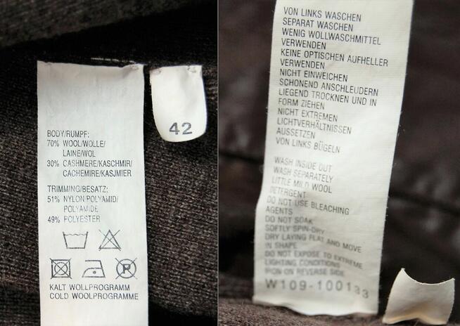 Nice Connection, wełniany żakiet 42 XL, kaszmir, feniks