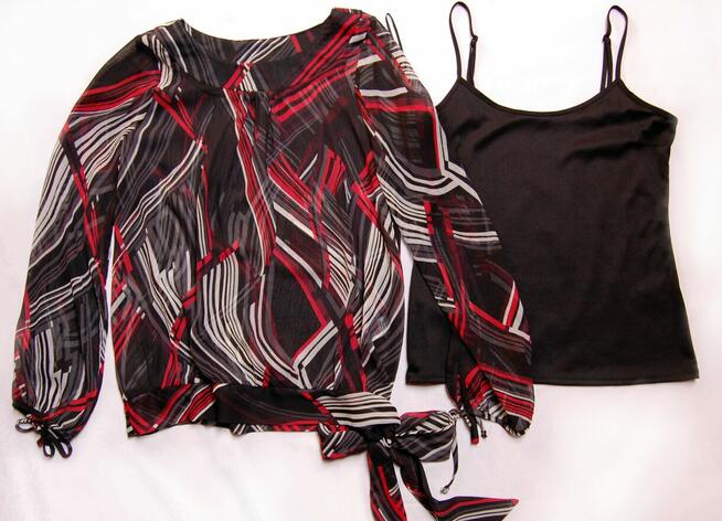 Wallis 36 S elegancka bluzka mgiełka, długi rękaw