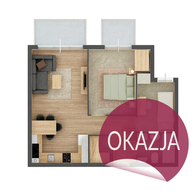 ⭐ Okazja ostatnie Jeziorna 3 pokoje 2 balkony ⭐