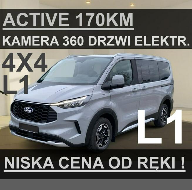 Ford Tourneo Custom L1 4X4 Active Kamera 360  Elektr. drzwi lewe L1 3231zł od ręki