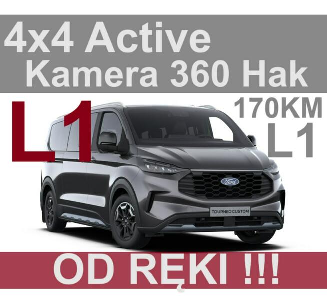 Ford Tourneo Custom L1 4X4 Active Kamera 360  Elektr. drzwi lewe L1 3293zł od ręki