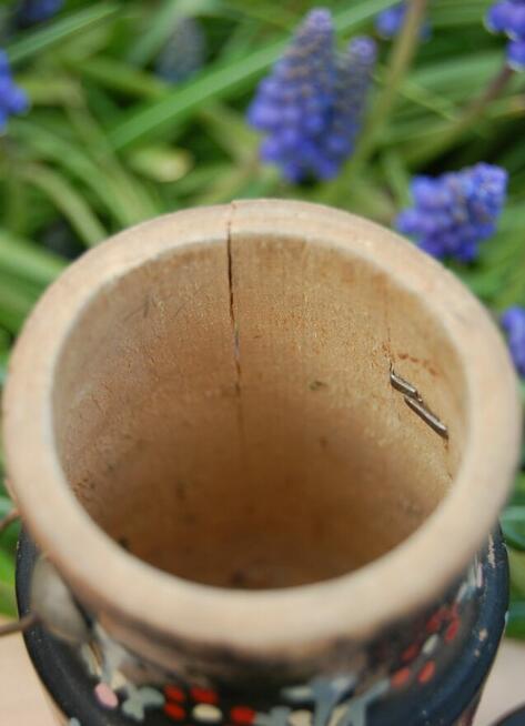 Stara ludowa bańka rosyjska kanka drewniana ręcznie malowana