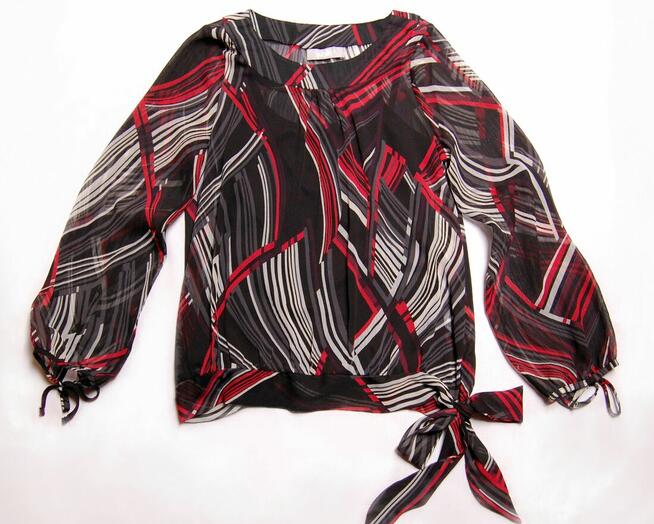 Wallis 36 S elegancka bluzka mgiełka, długi rękaw