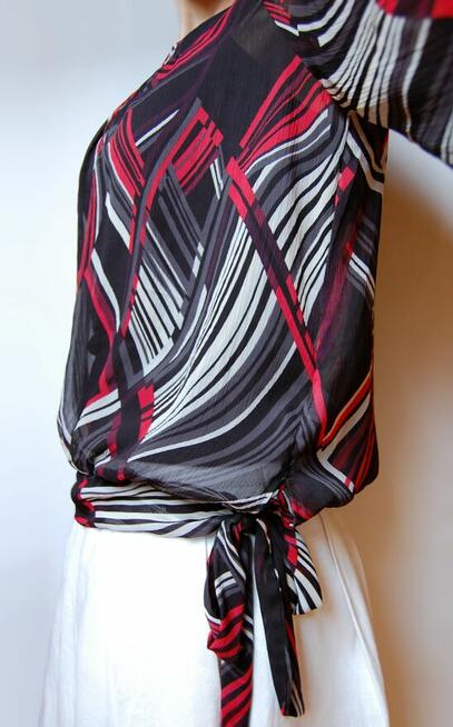 Wallis 36 S elegancka bluzka mgiełka, długi rękaw