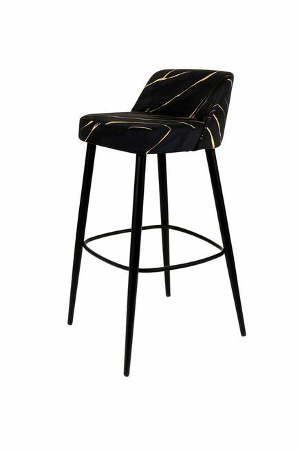 Krzesło Hoker Barowy PREMIUM Marmur Black KB-1