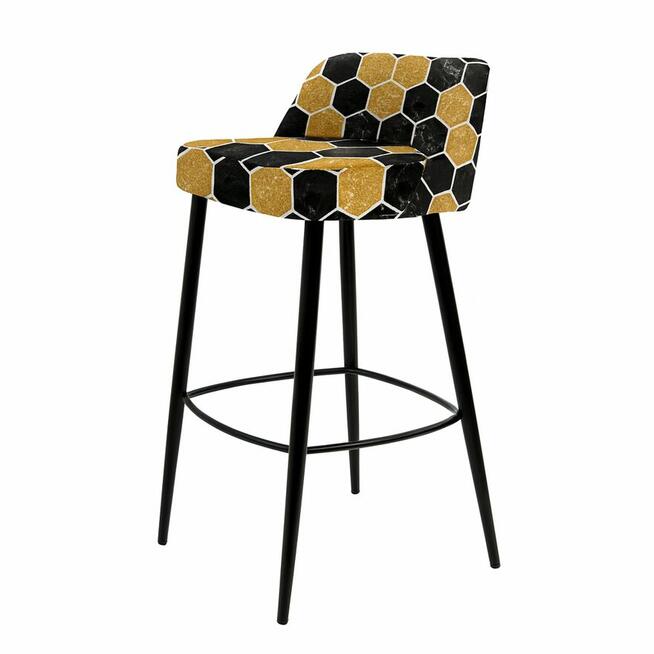 Krzesło Hoker Barowy PREMIUM Golden Black KB-1