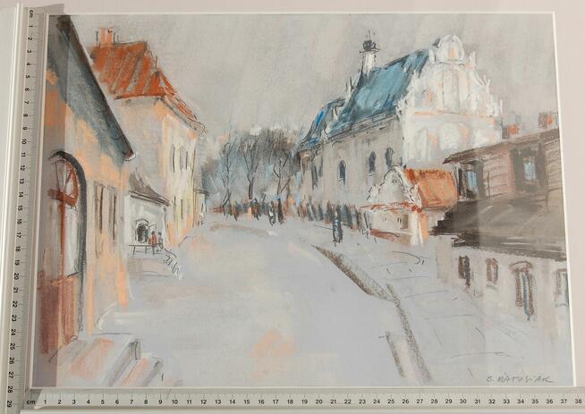 Kazimierz Dolny, pejzaż, pastele, Beata Matusiak, tryptyk