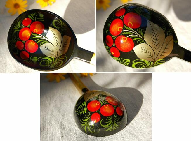 Chochłoma ręcznie malowana drewniana łyżka rosyjska łyżki