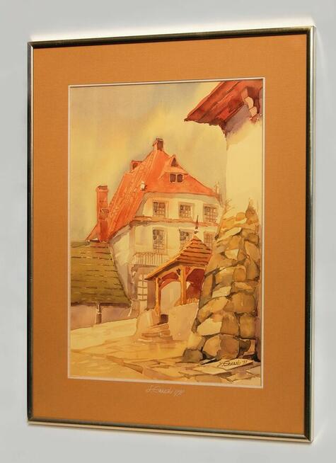 Jan Grabski, akwarela, Kazimierz Dolny, 1997 r. obraz