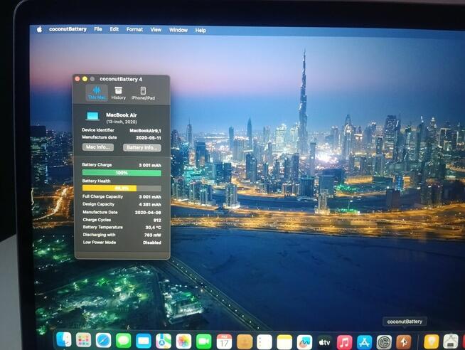 MacBook Air 13” Retina A2179 z 2020 roku/i5/256GB/klasa A/