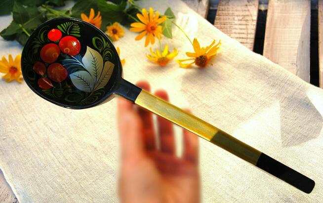 Chochłoma ręcznie malowana drewniana łyżka rosyjska łyżki