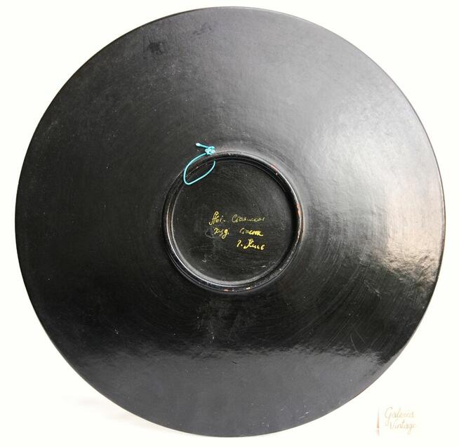 Drewniany, malowany talerz do powieszenia chochłoma Rosja