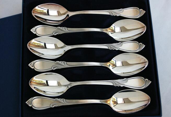 Komplet 6 łyżeczek do herbaty Hefra, 36 Rapsodia posrebrzane