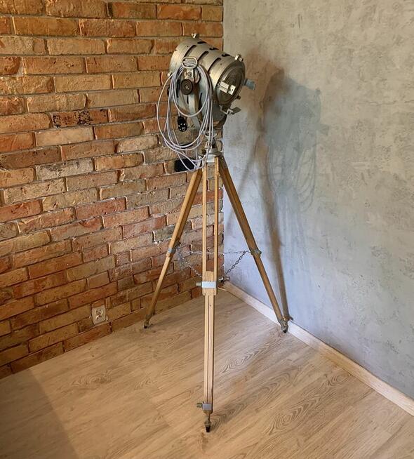Lampa podłogowa loft Vintage teatralno filmowa PRL