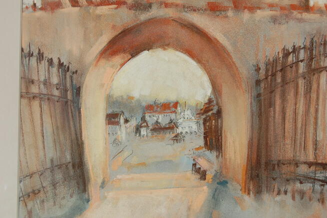 Kazimierz Dolny, pejzaż, pastele, Beata Matusiak, tryptyk