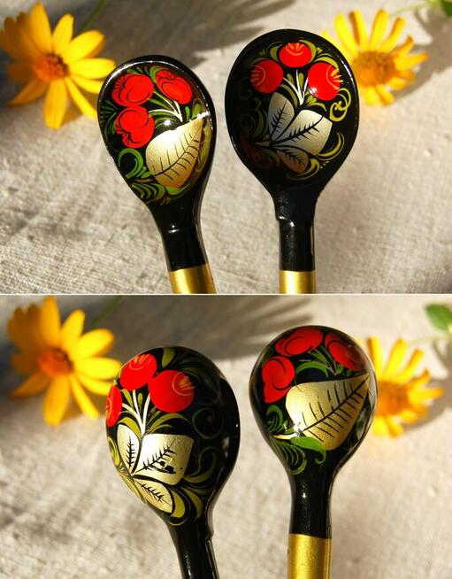 Chochłoma ręcznie malowana drewniana łyżka rosyjska łyżki
