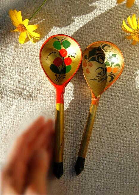 Chochłoma ręcznie malowana drewniana łyżka rosyjska łyżki