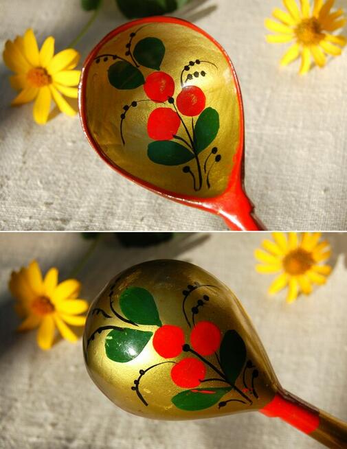 Chochłoma ręcznie malowana drewniana łyżka rosyjska łyżki