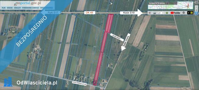 Ziemia inwestycyjna rolno/budowlana, 2,02 ha przy trasie K48 łączącej S19 (Via Carpatia) i S17 (Wars