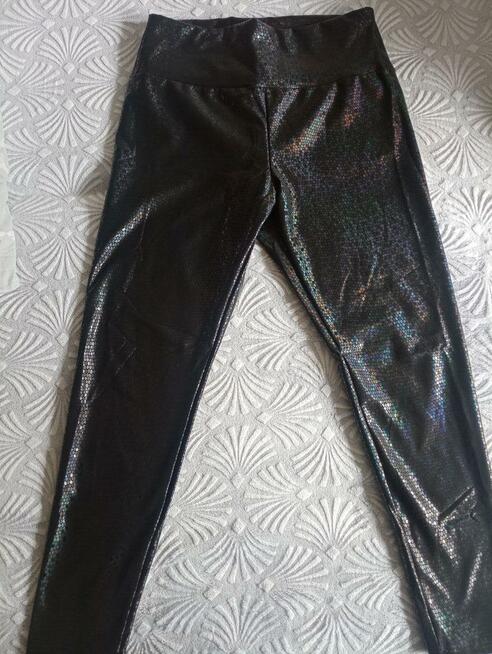 Legginsy holograficzne wąż, XL